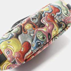 Pre Owned Dior Kenny Scharf Soft Saddle Multicolor Canvas Shoulder Bag