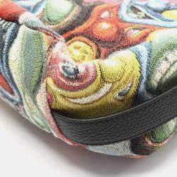 Pre Owned Dior Kenny Scharf Soft Saddle Multicolor Canvas Shoulder Bag