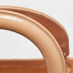 مملوكة مسبقًا Dior Lady Dior Medium Beige Cannage Patent Leather Tote
