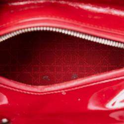 Pre Owned حقيبة ديور ليدي ديور كاناج براءة اختراع متوسطة حمراء