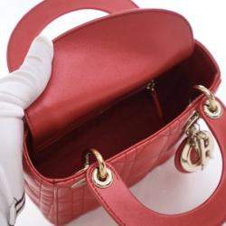 مملوكة مسبقًا Christian Dior Mini Orange Lambskin Lady Dior