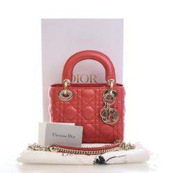 مملوكة مسبقًا Christian Dior Mini Orange Lambskin Lady Dior
