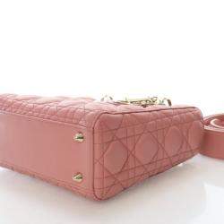 مملوكة مسبقًا حقيبة ديور ليدي ديور وردية صغيرة جلد الحمل