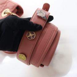 مملوكة مسبقًا حقيبة ديور ليدي ديور وردية صغيرة جلد الحمل