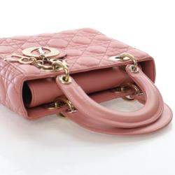 مملوكة مسبقًا حقيبة ديور ليدي ديور وردية صغيرة جلد الحمل