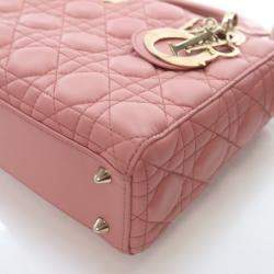 مملوكة مسبقًا حقيبة ديور ليدي ديور وردية صغيرة جلد الحمل