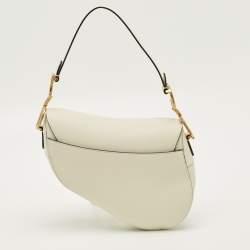 Pre Owned Dior Saddle Off White Leather Bag
