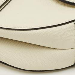 Pre Owned Dior Saddle Off White Leather Bag