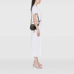 Pre Owned Dior Blue Mini Oblique Canvas Saddle Bag