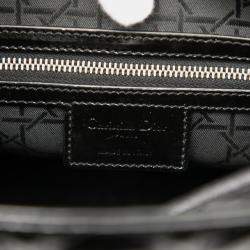 مملوكة مسبقًا حقيبة ديور ليدي ديور كبيرة سوداء لامعة مربعات