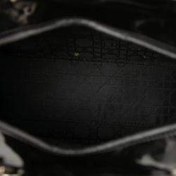 مملوكة مسبقًا حقيبة ديور ليدي ديور كبيرة سوداء لامعة مربعات