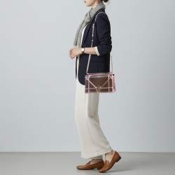 Pre Owned Dior Diorama Medium Metallic Pink Snakeskin Shoulder Bag