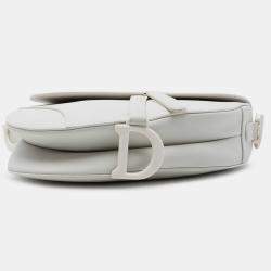 مملوكة مسبقًا Dior White Ultra Matte Calfskin Saddle Bag