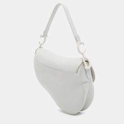 مملوكة مسبقًا Dior White Ultra Matte Calfskin Saddle Bag