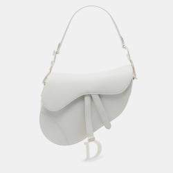مملوكة مسبقًا Dior White Ultra Matte Calfskin Saddle Bag