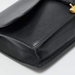 Pre Owned حقيبة كلتش سلسلة جلد أسود ديور سادل