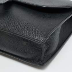 Pre Owned حقيبة كلتش سلسلة جلد أسود ديور سادل