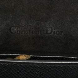 Pre Owned حقيبة كلتش سلسلة جلد أسود ديور سادل