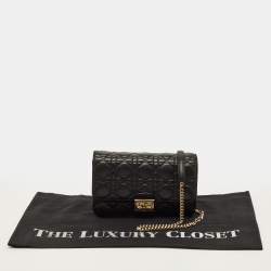 مملوكة مسبقًا Dior Miss Dior Promenade Black Cannage Leather Chain Bag