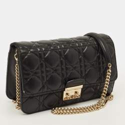 مملوكة مسبقًا Dior Miss Dior Promenade Black Cannage Leather Chain Bag