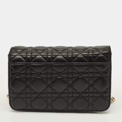 مملوكة مسبقًا Dior Miss Dior Promenade Black Cannage Leather Chain Bag