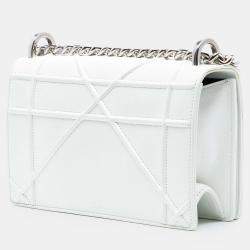 Pre Owned Dior White Small Grained Calfskin Diorama Flap