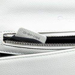 Pre Owned Dior White Small Grained Calfskin Diorama Flap