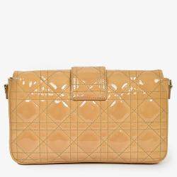 Pre Owned محفظة ديور ميس ديور كاناج جلد لامع بيج 2013 بسلسلة