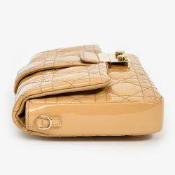 Pre Owned محفظة ديور ميس ديور كاناج جلد لامع بيج 2013 بسلسلة