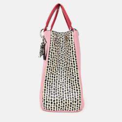 مملوكة مسبقًا حقيبة يد توت ديوريسيمو جلد زهري من كريستيان ديور مع حزام وحقيبة صغيرة