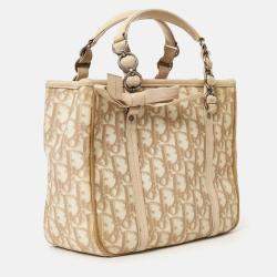 Pre Owned Christian Dior Beige Diorissimo Romantique Tote Bag