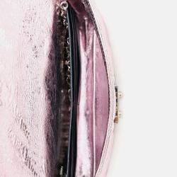 Pre Owned محفظة كريستيان ديور ميس ديور سلسلة جلد كاناج معدني وردي 2014