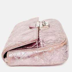 Pre Owned محفظة كريستيان ديور ميس ديور سلسلة جلد كاناج معدني وردي 2014