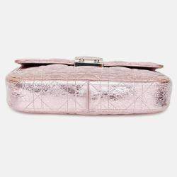 Pre Owned محفظة كريستيان ديور ميس ديور سلسلة جلد كاناج معدني وردي 2014