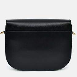 Pre Owned Christian Dior Black Leather Large Bobby Oblique Canvas Strap Crossbody Bag