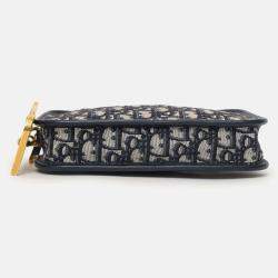 مملوكة مسبقًا Christian Dior 2019 Blue/Cream Oblique 'Diorquake' Clutch