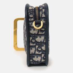 مملوكة مسبقًا Christian Dior 2019 Blue/Cream Oblique 'Diorquake' Clutch