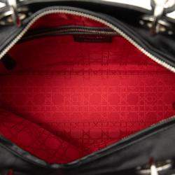 Pre Owned Dior Black Large Lambskin Cannage Lady Dior