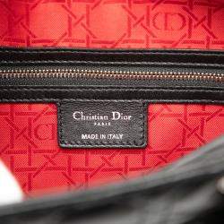 Pre Owned Dior Black Large Lambskin Cannage Lady Dior