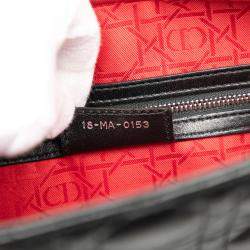 Pre Owned Dior Black Large Lambskin Cannage Lady Dior