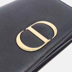 مملوكة مسبقًا حقيبة كريستيان ديور 30 مونتاين جلد أسود اثنان في واحد بحافظة