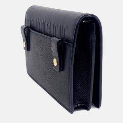 مملوكة مسبقًا حقيبة كريستيان ديور 30 مونتاين جلد أسود اثنان في واحد بحافظة