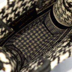 Pre Owned Dior Black White Fabric Book Tote Mini Phone Bag