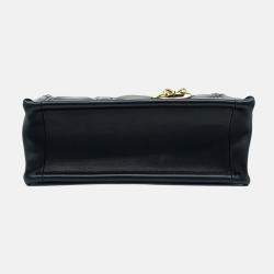 مملوكة مسبقًا حقيبة يد ديور كاناج جلد سوداء صغيرة بوك توت