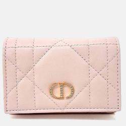 مملوكة مسبقًا Dior Leather Caro Glycine Card Holder