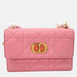 Pre Owned Dior Pink Leather Miss Caro Mini