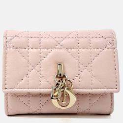 مملوكة مسبقًا Dior Pink Leather My Dior Veronia Half Wallet