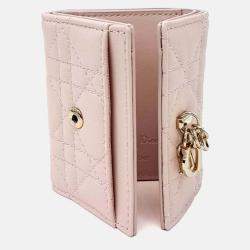 مملوكة مسبقًا Dior Pink Leather My Dior Veronia Half Wallet