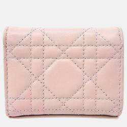 مملوكة مسبقًا Dior Pink Leather My Dior Veronia Half Wallet
