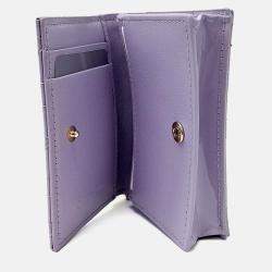 مملوكة مسبقًا Dior Purple Patent Leather Patent Cannage Card Holder